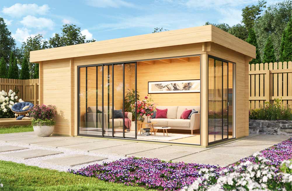 Gartenhaus ALU Concept, bodentief verglast