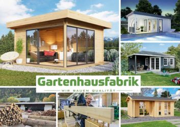 Gartenhausfabrik, Logo und Gartenhäuser